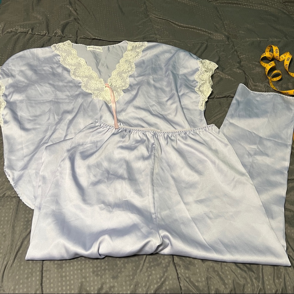 Cinema exoile vintage pajama set light purple size large two piece pants top